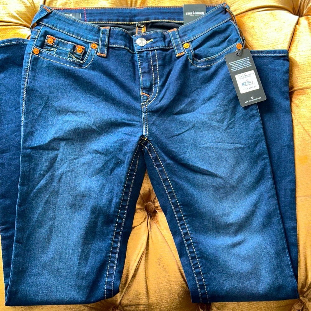 True Religion Billie Mid Rise Straight Left Jeans